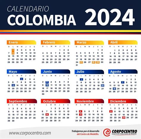 calendar 2024 colombia